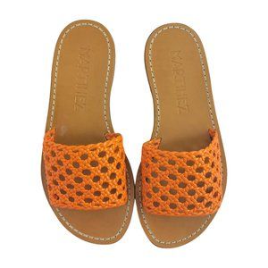NWT Souliers Martinez Playa Rejilla Calendula Orange Handwoven Sandal Size 5